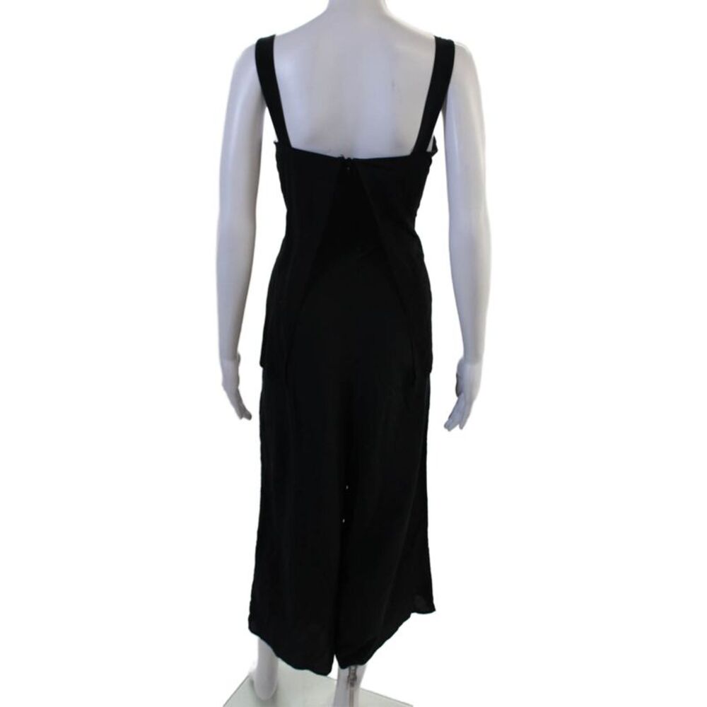 Theory, Women, Black Silk Square Neck Sleeveless Jumpsuit Size 8 - Picture 3 of 6